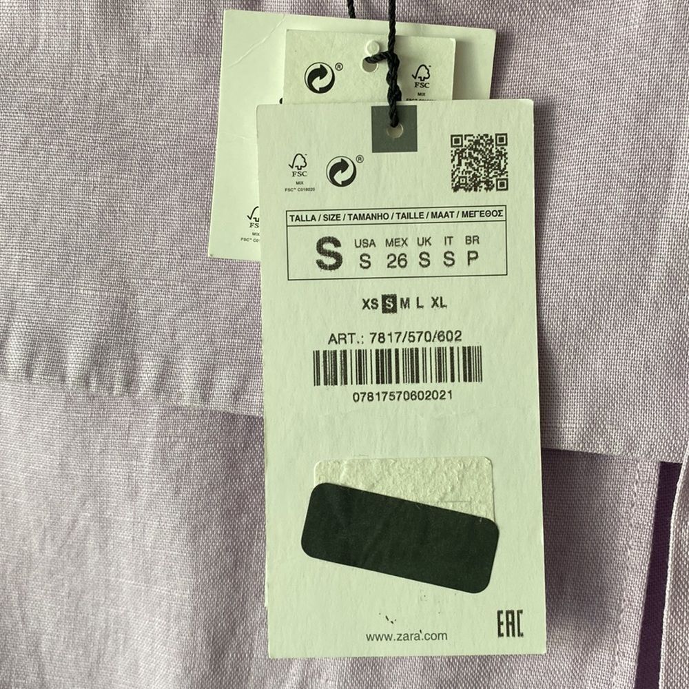 Zara Lavender Linen Blend Bow Trim Skort - Picture 5 of 16